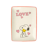 Svuotatsche di Snoopy con bordo colorato, grafica e scritta Love