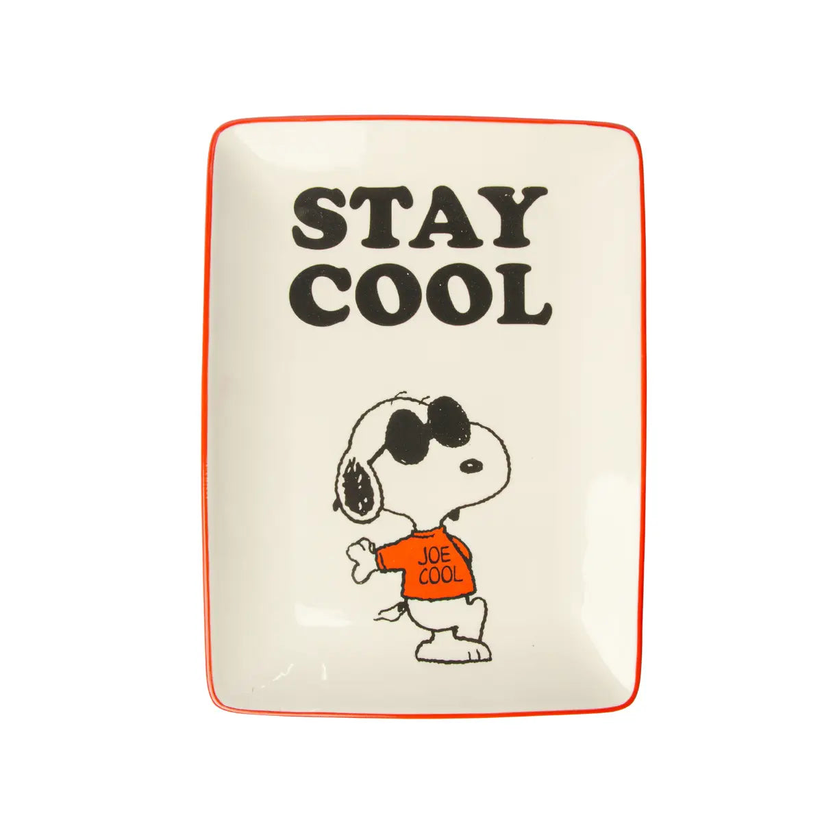 Svuotatsche di Snoopy con bordo colorato, grafica e scritta Stay Cool