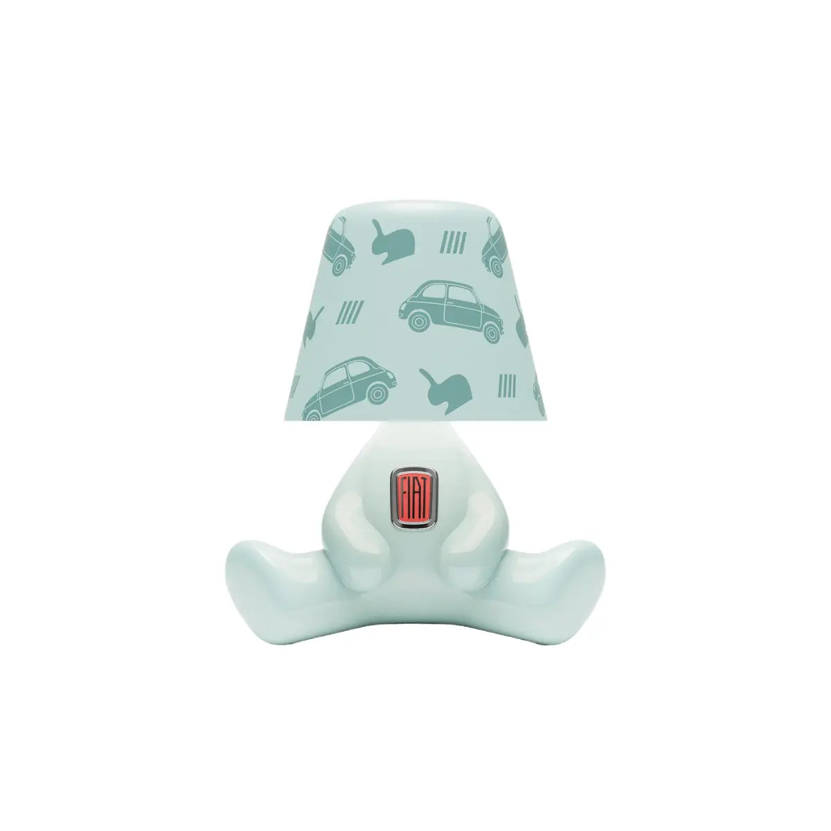 Lampada Sweet Brother Joe Fiat 500 Qeeboo acquamarina con finitura metallizzata, design Stefano Giovannoni