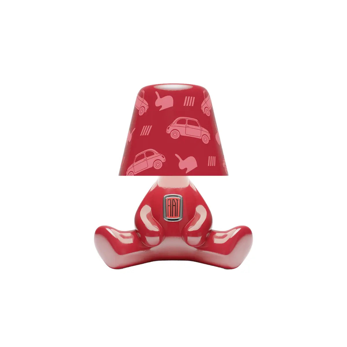 Lampada Sweet Brother Joe Fiat 500 Qeeboo rossa con finitura metallizzata, design Stefano Giovannoni