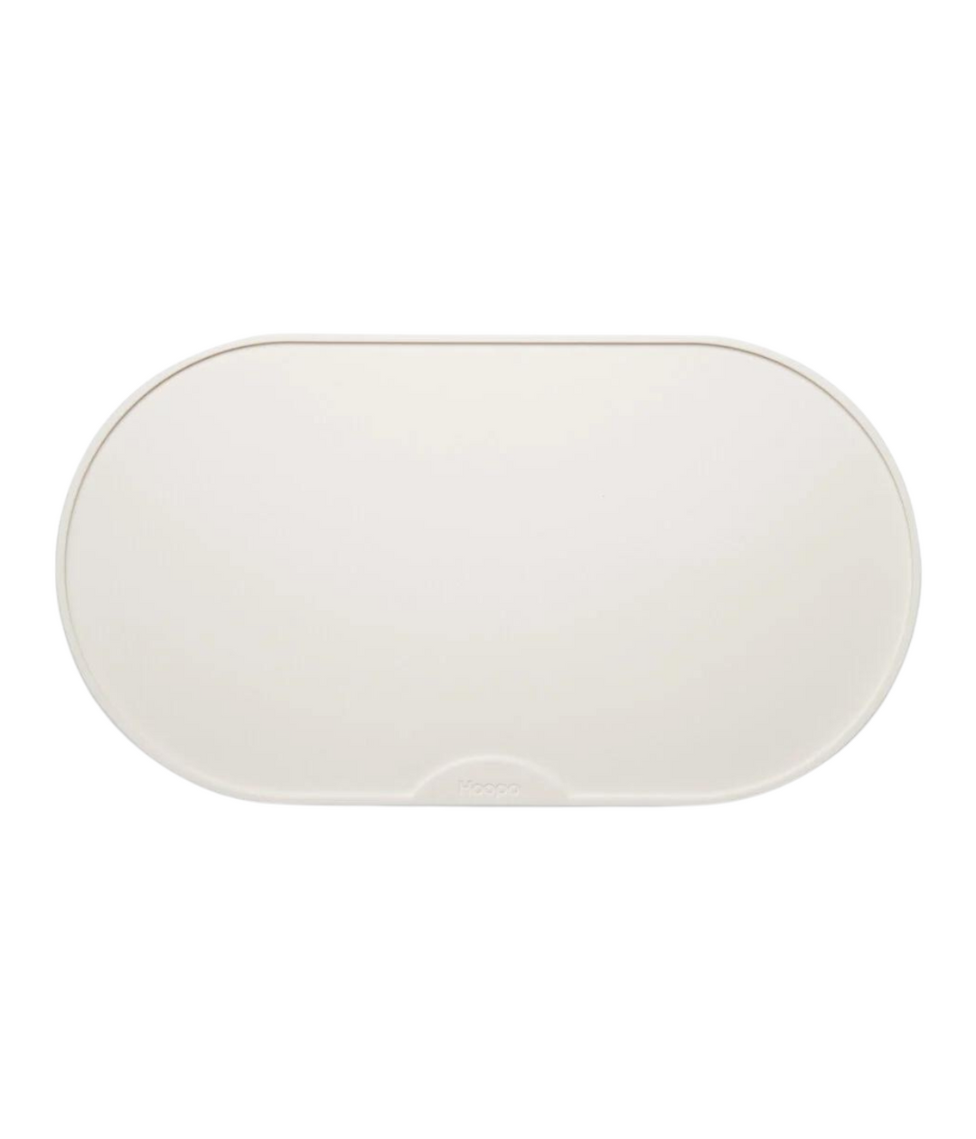 Tappetino bianco per ciotole cibo gatto in silicone. Sfondo bianco