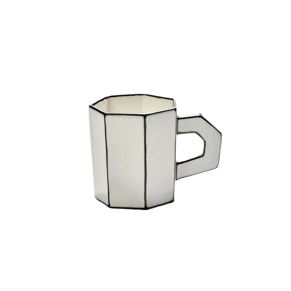 Tazza da tè Carte Blanche in porcellana bianca con contorni neri – Annebet Philips x Serax