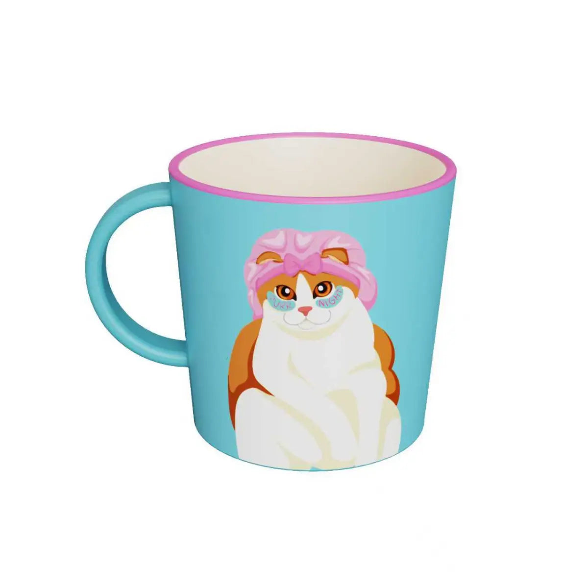 Tazza con manico in R-Pet con disegno con gatto