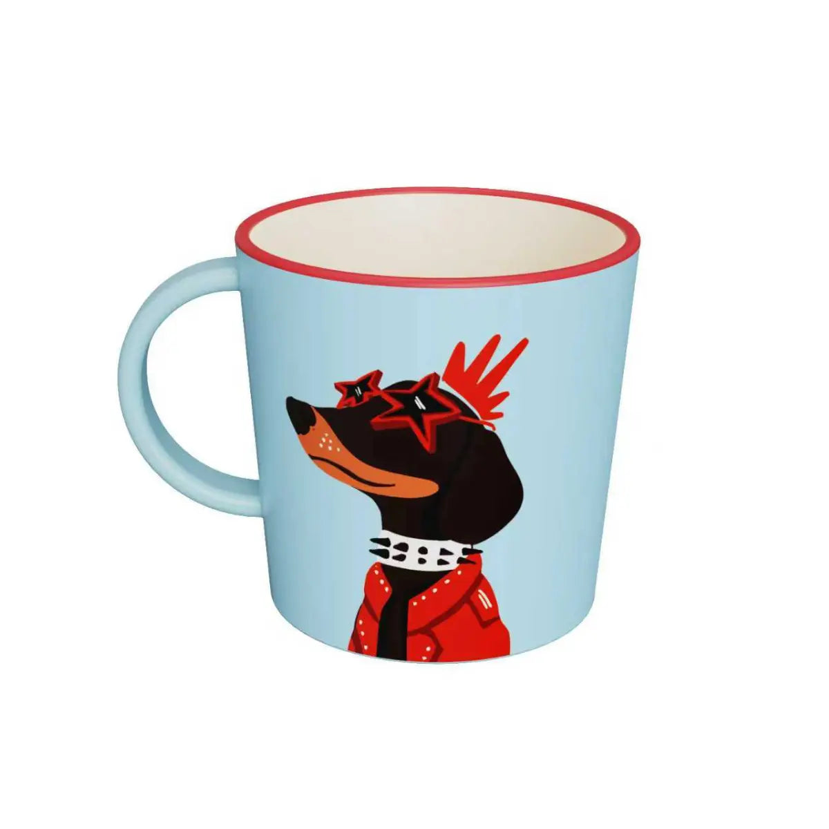 Tazza con manico in R-Pet con disegno con cane
