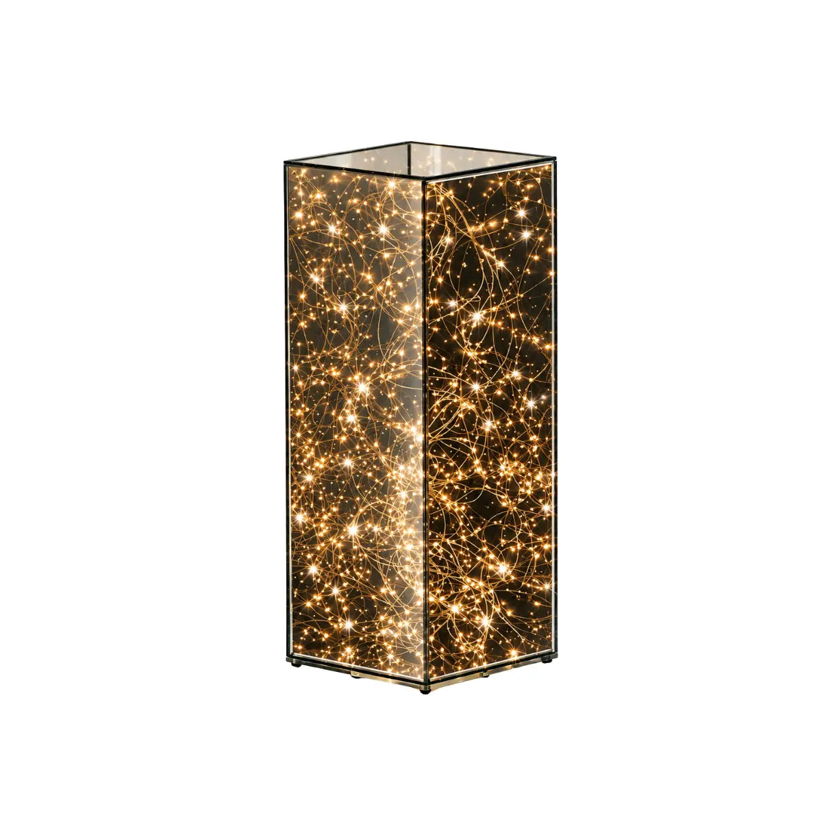 Teca Cubo LED luminosa grigia H 50 cm