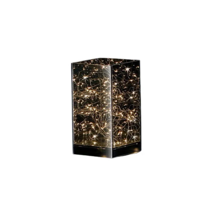 Teca in vetro aperta h 24 cm con luci led per decorare la tua casa 