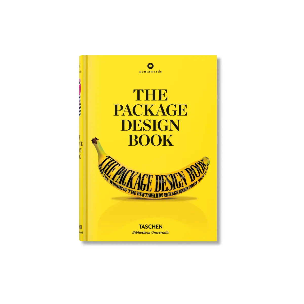 Libro The Package Design Book con copertina gialla, scritte nere e immagine di una banana. Sfondo bianco