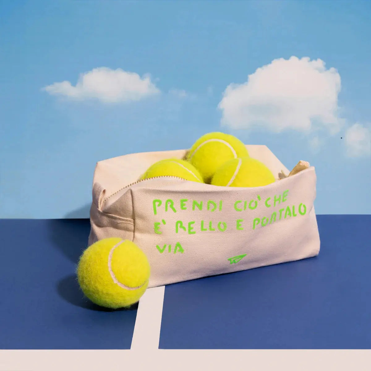 Trousse per trucchi o da viaggio con scritta verde prendi ciò che è bello e portalo via 