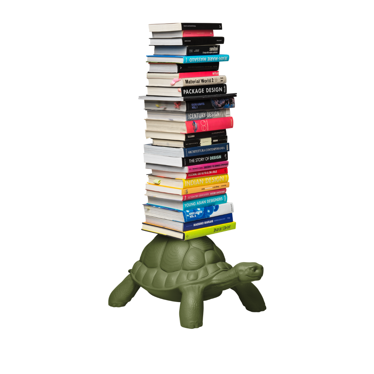 Libreria verticale con base a forma di tartaruga Qeeboo visione di profilo