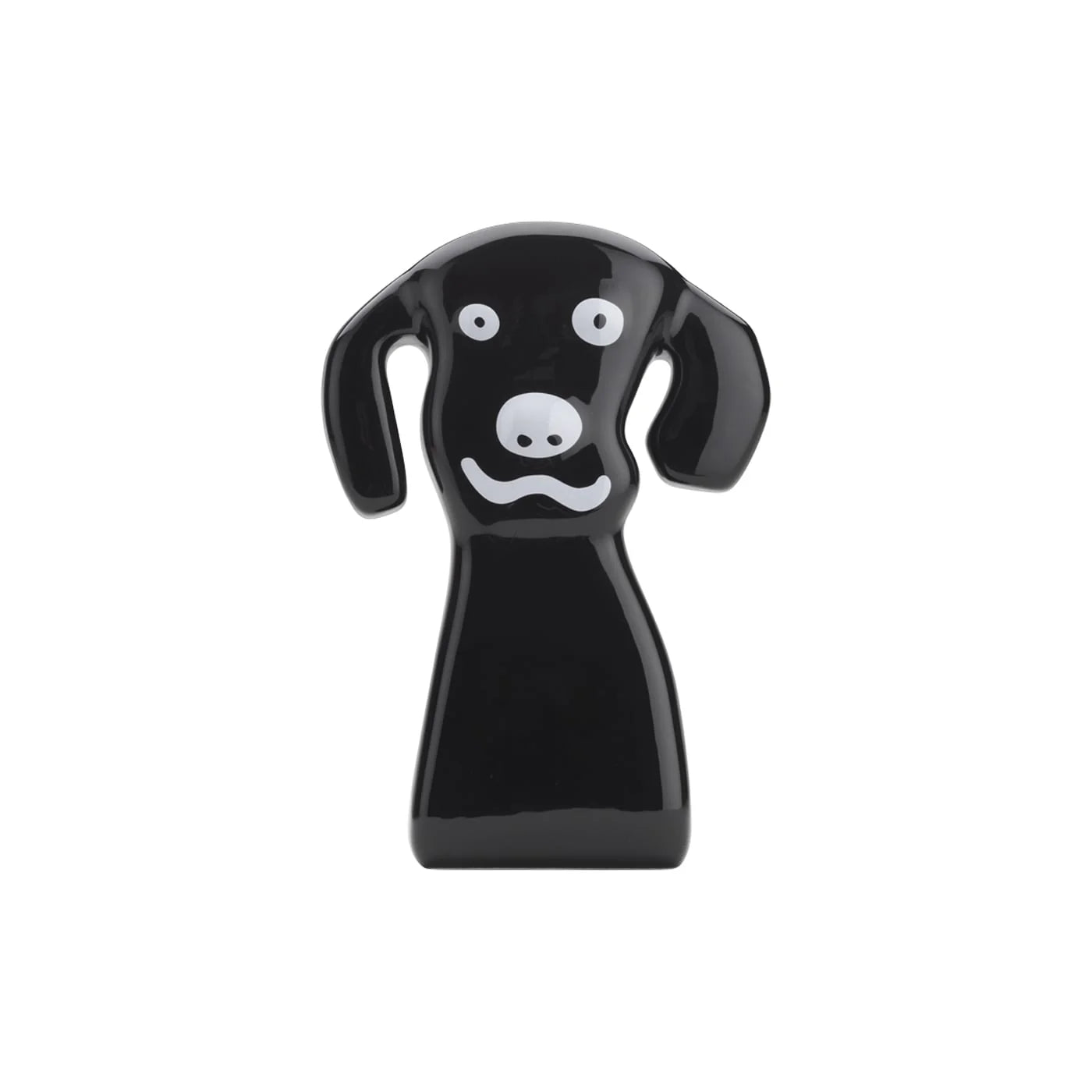 Vaso in ceramica a forma di cane in bianco e nero Qeeboo