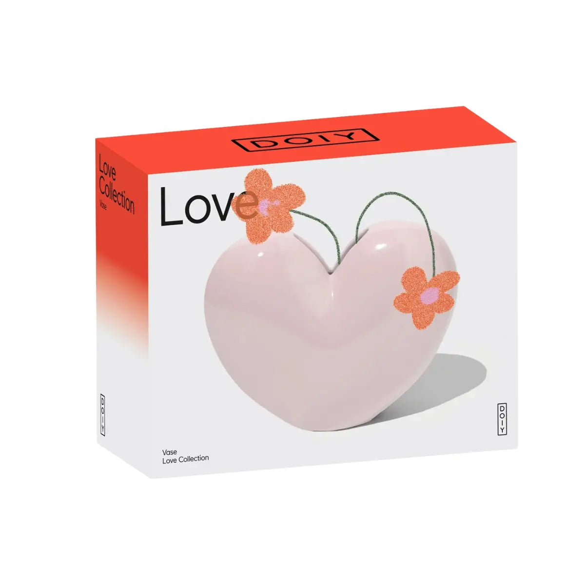 Scatola del vaso a forma di cuore rosa di DOIY
