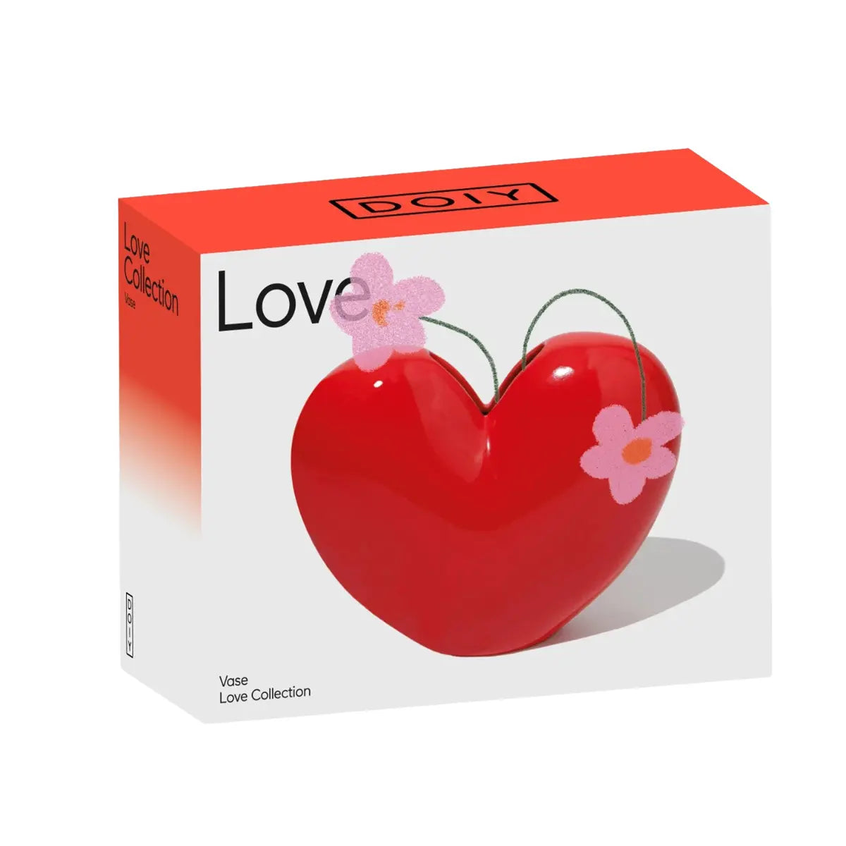 Scatola del vaso a forma di cuore rosso di DOIY