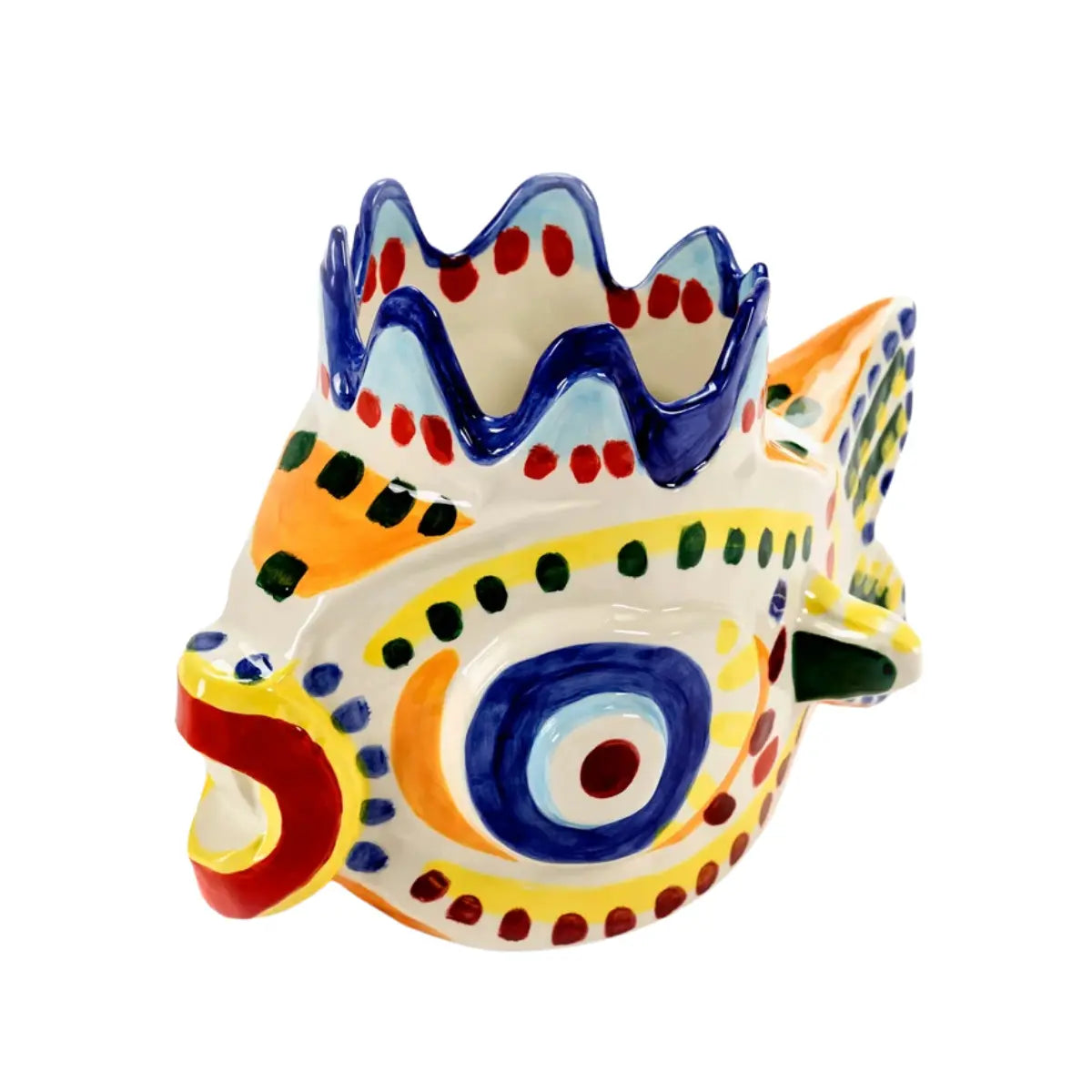 Vaso Sicily 01 a forma di pesce multicolore in gres dipinto a mano – Ottolenghi e Ivo Bisignano x Serax
