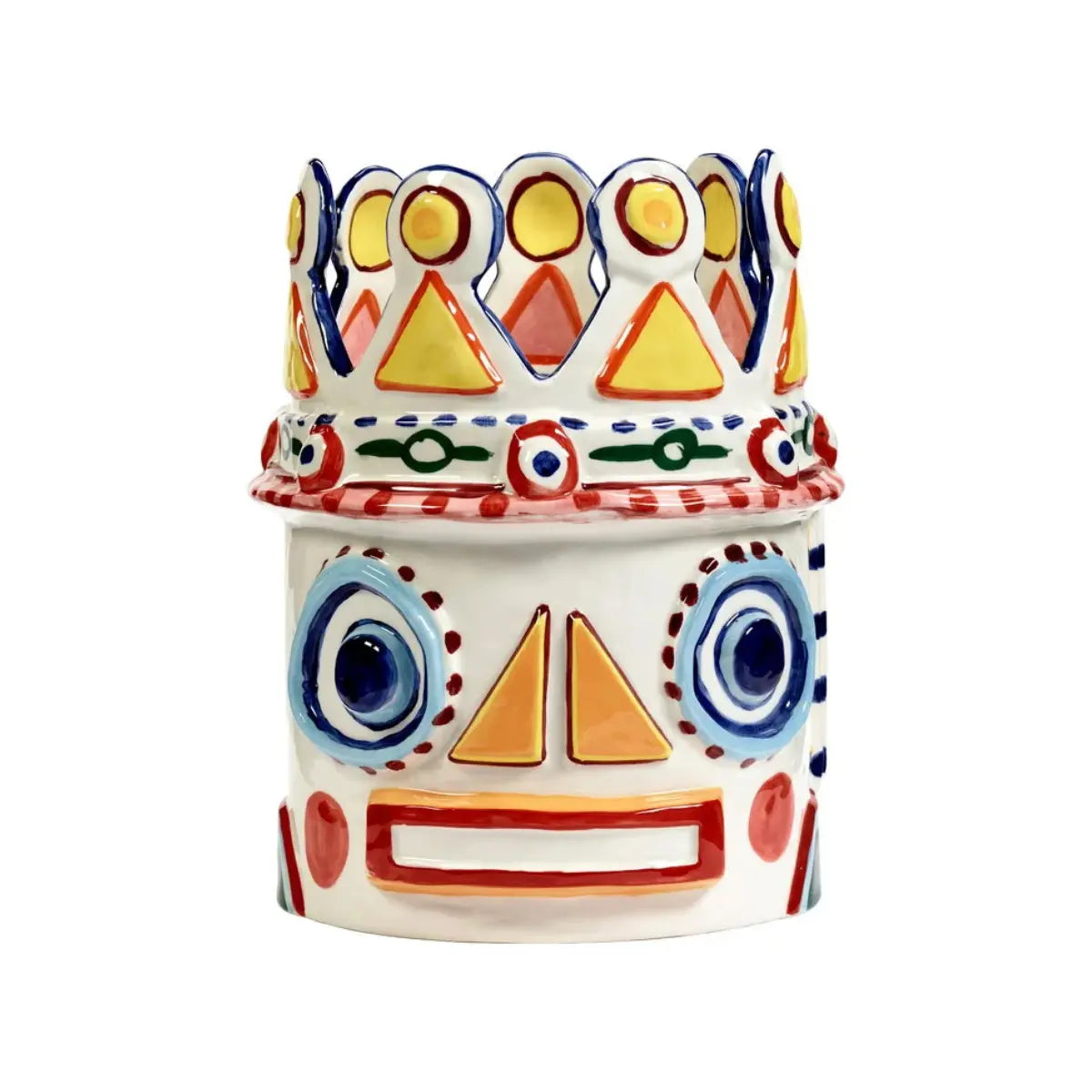Vaso Sicily 02 a forma di testa coronata multicolore – Ottolenghi e Ivo Bisignano x Serax