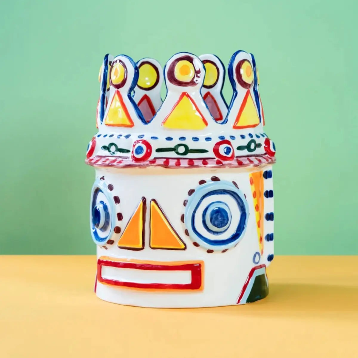 Vaso Sicily 02 a forma di testa coronata multicolore – Ottolenghi e Ivo Bisignano x Serax