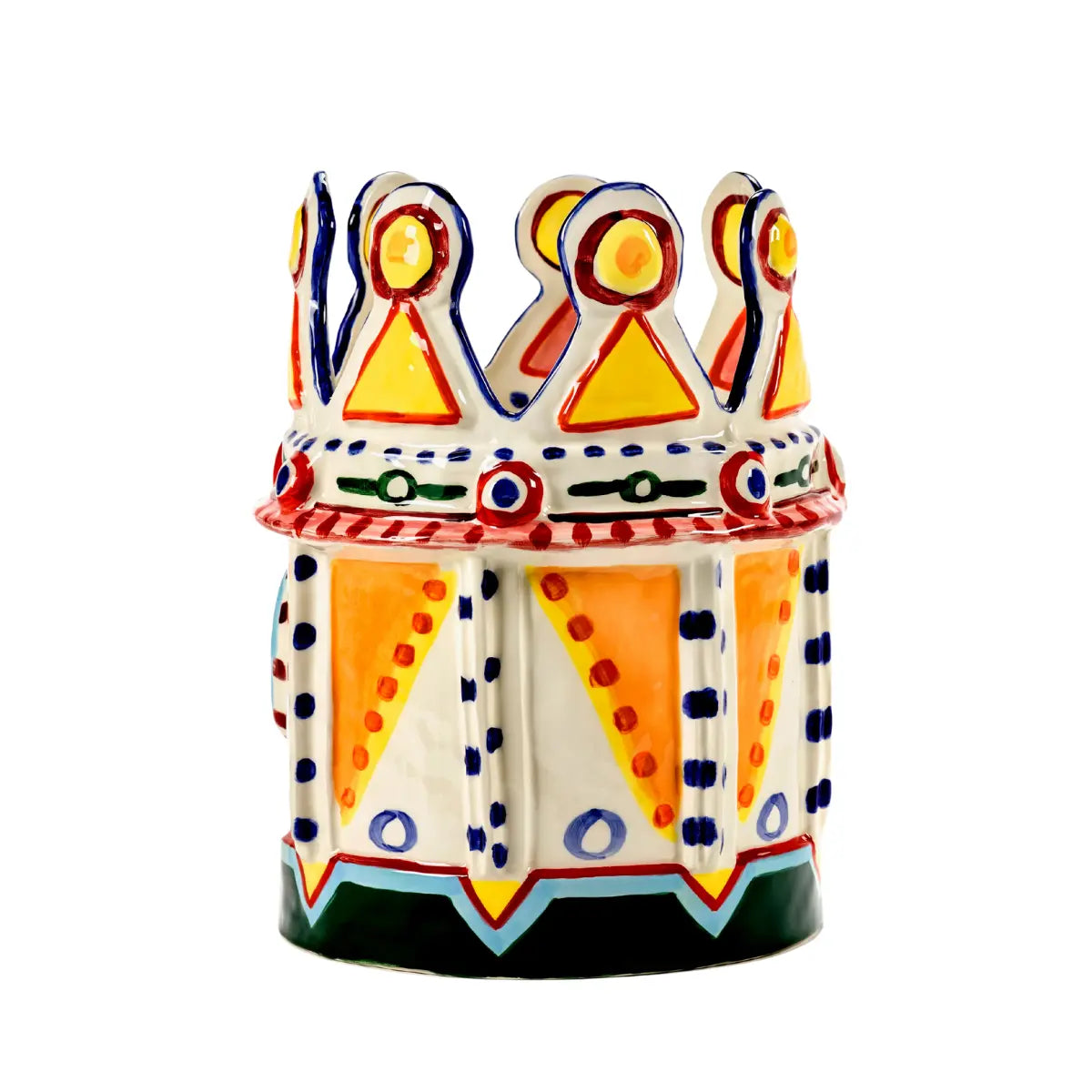 Vaso Sicily 02 a forma di testa coronata multicolore – Ottolenghi e Ivo Bisignano x Serax