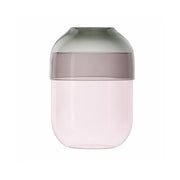 Vaso in vetro Fio con base rosa e coperchio grigio smoke