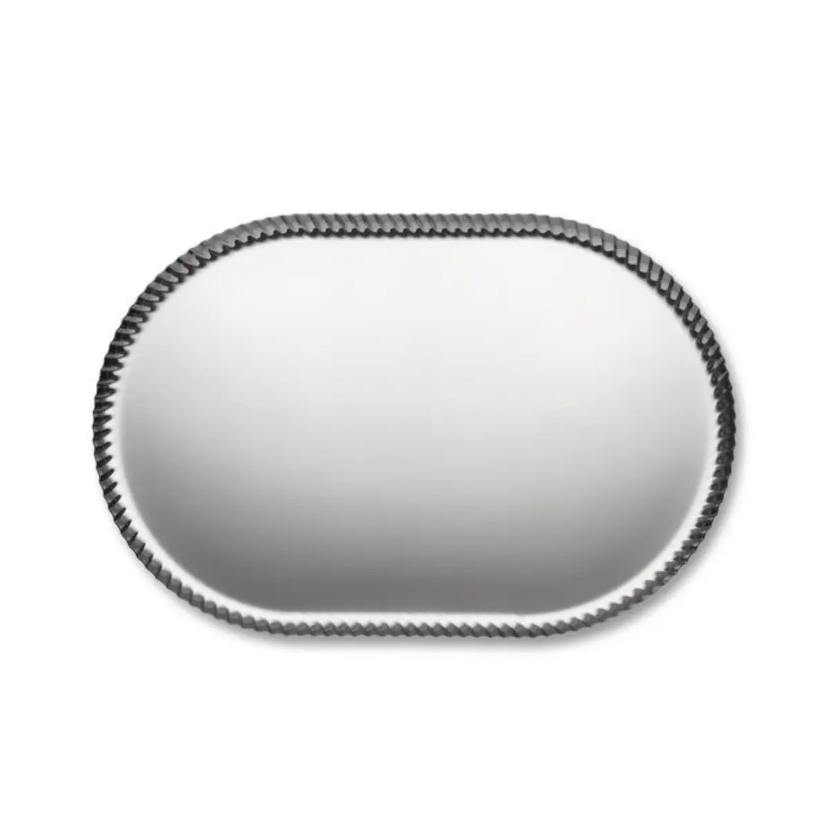 Vassoio in acciaio inox con decoro sul bordo