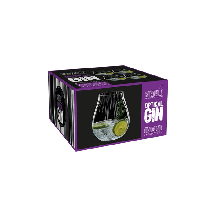 scatola nera e viola del set 4 bicchieri da gin optical Riedel